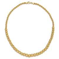 Load image into Gallery viewer, 14K Polished Textured and Diamond-cut Beaded Necklace

