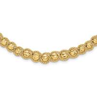 Load image into Gallery viewer, 14K Polished Textured and Diamond-cut Beaded Necklace
