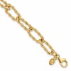 14K Polished and Textured Twisted Link Bracelet