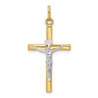 Load image into Gallery viewer, 14K Two-tone Polished Crucifix Pendant
