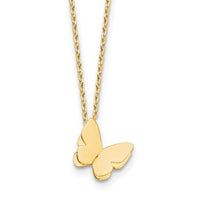Load image into Gallery viewer, 14K Polished Butterfly Charm with 2in ext. Necklace
