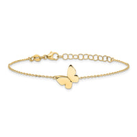 Load image into Gallery viewer, 14K Polished Butterfly Charm with 1in ext. Bracelet

