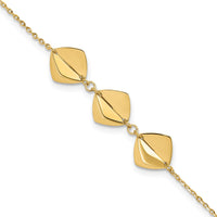 Load image into Gallery viewer, 14K Polished Fancy with 1in ext. Bracelet
