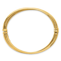 Load image into Gallery viewer, 14K Polished and Textured Hinged Bangle
