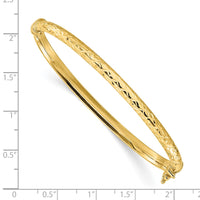 Load image into Gallery viewer, 14K Polished and Diamond-cut Hinged Bangle
