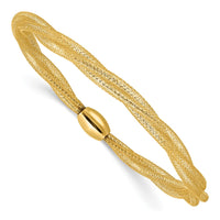 Load image into Gallery viewer, 14K Mesh Twist Slip-on Stretch Bracelet
