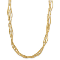 Load image into Gallery viewer, 14K Mesh Diamond-cut 4-strand Wave Necklace
