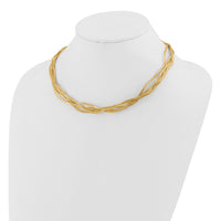Load image into Gallery viewer, 14K Mesh Diamond-cut 4-strand Wave Necklace
