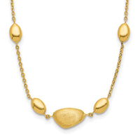 Load image into Gallery viewer, 14k Brushed and Polished Beaded 17in with 1in ext Necklace
