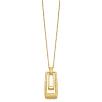 Load image into Gallery viewer, 14K Polished and Satin Rectangle Pendant w/.25in ext. Necklace
