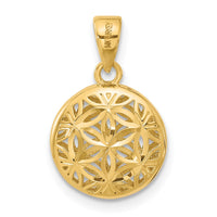 Load image into Gallery viewer, 14K w/Rhodium Polished and Diamond-cut Pendant

