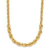 Load image into Gallery viewer, 14k Polished and D/C Fancy Link Graduated 18in Necklace
