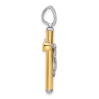 Load image into Gallery viewer, 14K Two-tone Polished Crucifix Pendant
