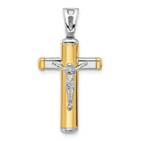 Load image into Gallery viewer, 14K Two-tone Polished Crucifix Pendant
