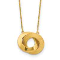 Load image into Gallery viewer, 14K Polished and Brushed Double Circle 16in with 2in ext Necklace
