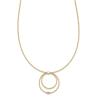 Load image into Gallery viewer, 14K w/Wht Rhod Polished/DC Circle Pendant w/1in ext. Necklace
