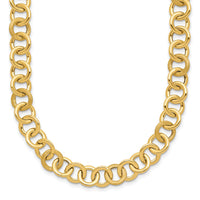 Load image into Gallery viewer, 14K Polished and Satin Fancy Circle Link Necklace
