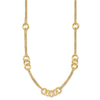 Load image into Gallery viewer, 14K Polished 2-strand with Circles Necklace
