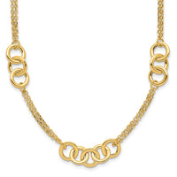 Load image into Gallery viewer, 14K Polished 2-strand with Circles Necklace

