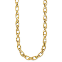 Load image into Gallery viewer, 14K Polished Fancy Oval Link Necklace

