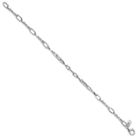 Load image into Gallery viewer, 14K White Gold Polished Fancy Twisted Link Bracelet
