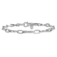 Load image into Gallery viewer, 14K White Gold Polished Fancy Twisted Link Bracelet
