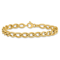 Load image into Gallery viewer, 14K Polished Fancy Oval Link Bracelet
