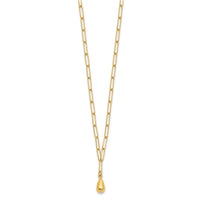 Load image into Gallery viewer, 14K Polished Teardrop Paperclip Link Necklace
