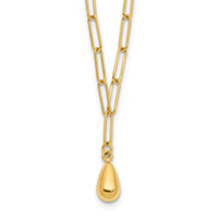 Load image into Gallery viewer, 14K Polished Teardrop Paperclip Link Necklace

