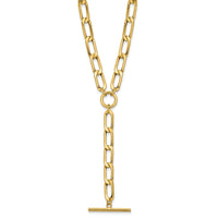 Load image into Gallery viewer, 14K Polished Flat Oval Link Drop w/2in ext. Choker Necklace
