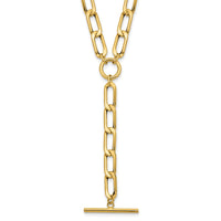 Load image into Gallery viewer, 14K Polished Flat Oval Link Drop w/2in ext. Choker Necklace
