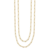 Load image into Gallery viewer, 14K Polished and Textured 2-strand Paperclip Necklace
