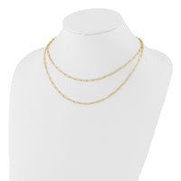 Load image into Gallery viewer, 14K Polished and Textured 2-strand Paperclip Necklace
