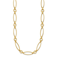 Load image into Gallery viewer, 14K Polished and Diamond-cut Fancy Link 19in Necklace

