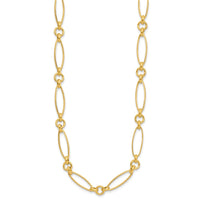 Load image into Gallery viewer, 14K Polished and Diamond-cut Fancy Link Necklace
