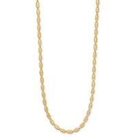 Load image into Gallery viewer, 14K Polished and Textured Fancy Oval Link Necklace
