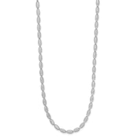 Load image into Gallery viewer, 14K White Gold Polished/Textured Fancy Oval Link Necklace
