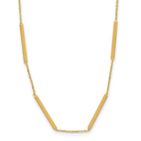 Load image into Gallery viewer, 14K Polished 6 Bar Stations 16in with 1.5in ext Necklace
