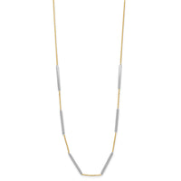 Load image into Gallery viewer, 14K Two-tone Polished 6 Bar Stations w/1.5in ext. Necklace
