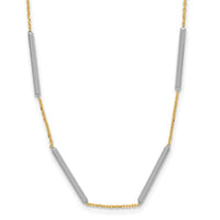 Load image into Gallery viewer, 14K Two-tone Polished 6 Bar Stations w/1.5in ext. Necklace
