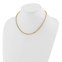 Load image into Gallery viewer, 14K Polished and Textured Link Necklace
