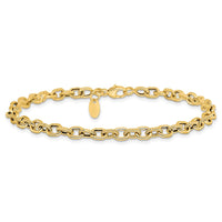 Load image into Gallery viewer, 14K Polished and Textured Link Bracelet
