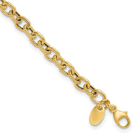 Load image into Gallery viewer, 14K Polished and Textured Link Bracelet
