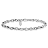 Load image into Gallery viewer, 14K White Gold Polished and Textured Link Bracelet
