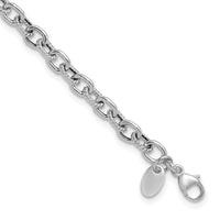 Load image into Gallery viewer, 14K White Gold Polished and Textured Link Bracelet
