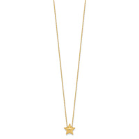 Load image into Gallery viewer, 14K Polished Hollow Star Pendant w/1in. ext. Necklace
