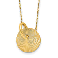 Load image into Gallery viewer, 14K Polished and Textured Circle 16in with 2in ext Necklace
