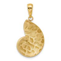 Load image into Gallery viewer, 14k Satin D/C Nautilus Shell Pendant
