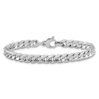 Load image into Gallery viewer, 14K White Gold Polished and Textured Fancy Curb Bracelet
