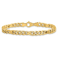Load image into Gallery viewer, 14K Polished Fancy Figaro Link Bracelet
